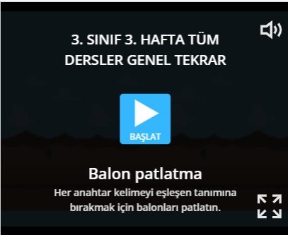 3. SINIF 3. HAFTA GENEL DEĞERLENDİRME